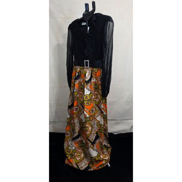 Vintage Garland’s St. Louis Chiffon & Paisley Maxi Dress (1960s–1970s) - Picture 6 of 14